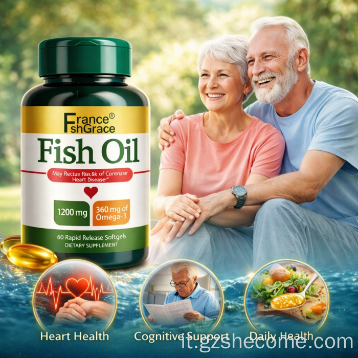 Shecome Softgel di olio di pesce per il cuore Omega 3